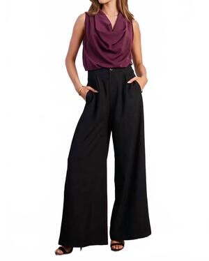 NEW BISHOP + YOUNG marbella wide leg pant in black